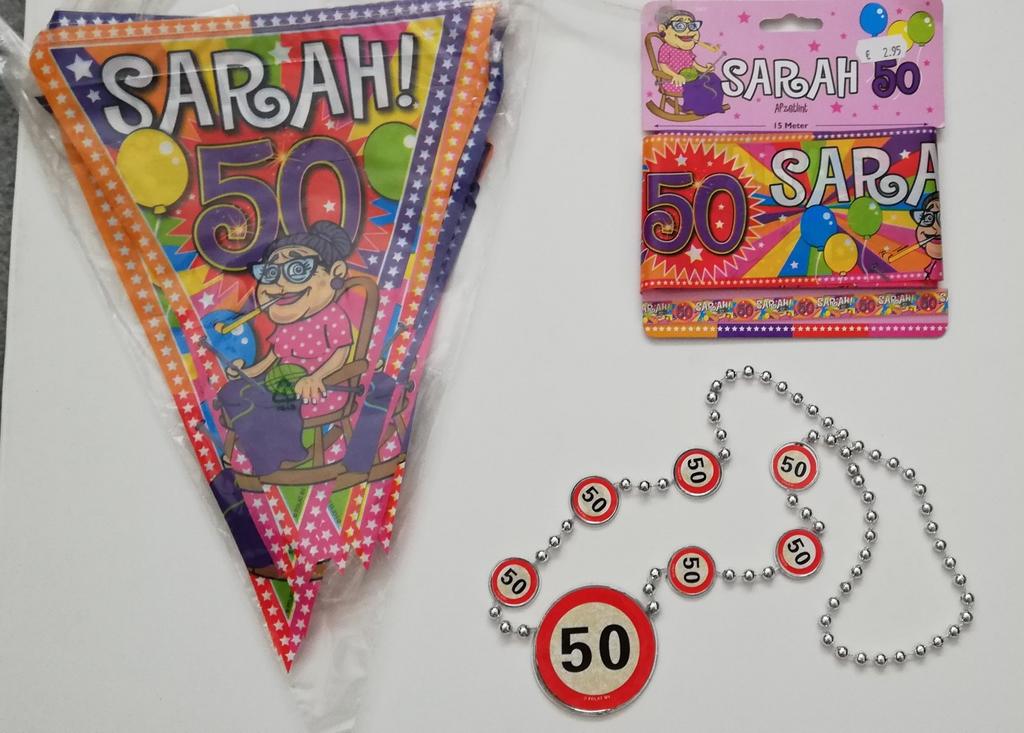 Slingers verjaardag Sarah 50 jaar, Ophalen