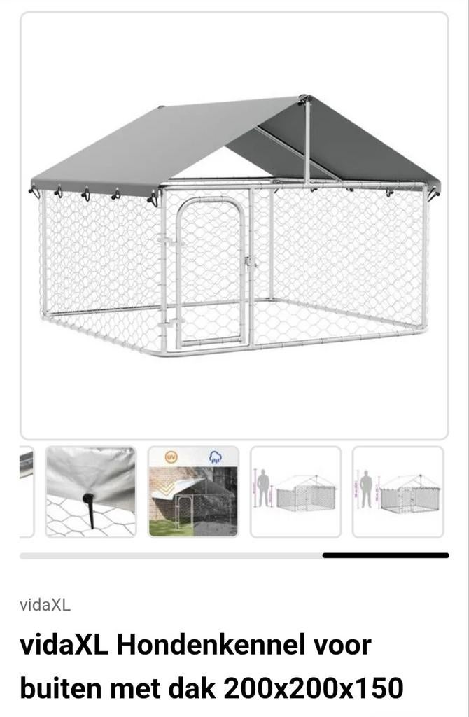 Honden kennel 2x2x1,5m zonder moeren en bouten, 110 cm of meer, 100 cm of meer, Hondenhok, Ophalen of Verzenden