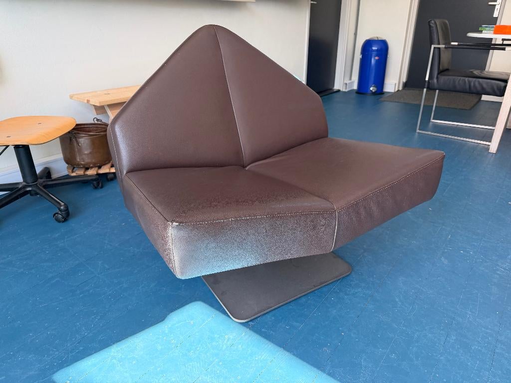 Leolux Lounge Chair Wibber, donker bruin 2x, Huis en Inrichting, Fauteuils, Ophalen, Gebruikt, 75 tot 100 cm, 50 tot 75 cm