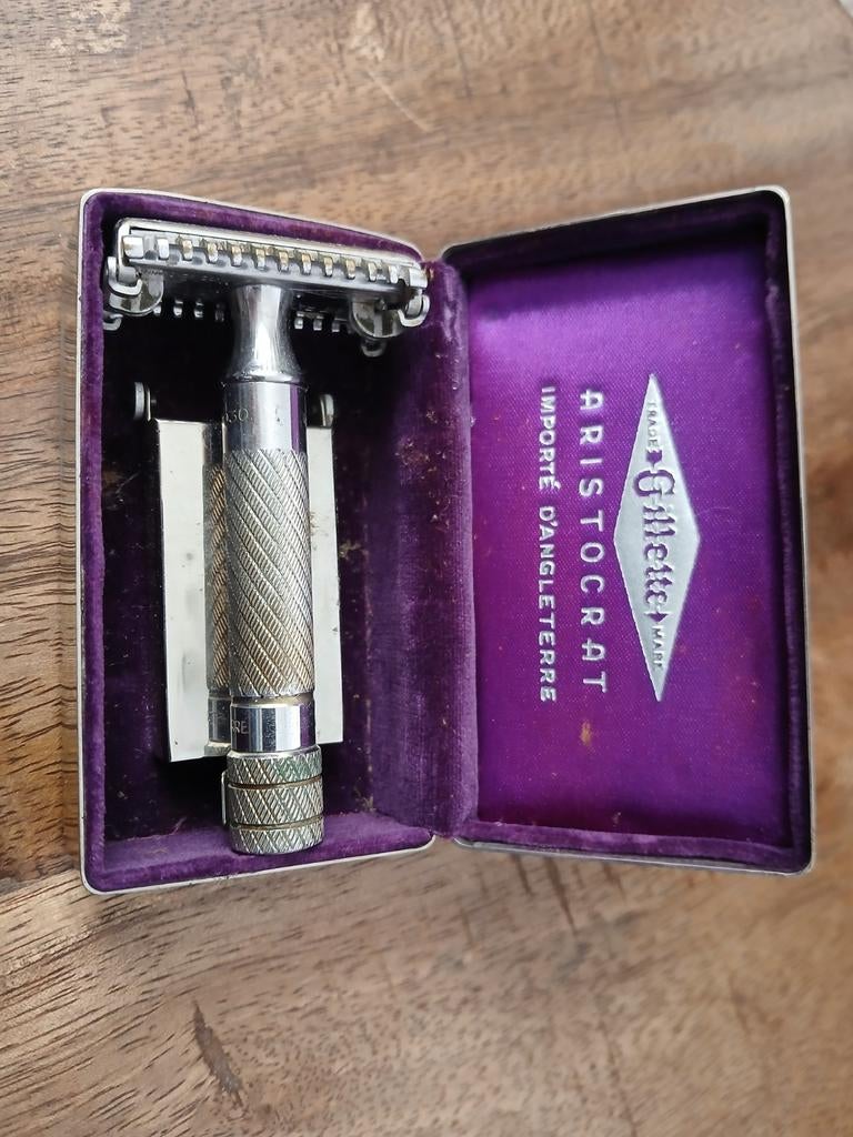 Vintage Gillette Aristocrat Scheermes in originele doos, Ophalen of Verzenden