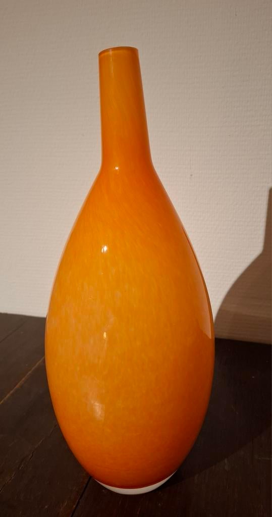 Vaas Hysteria Art Frankrijk, Oranje, Ophalen of Verzenden, Minder dan 50 cm, Glas
