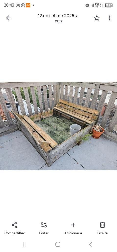 Gratis houten zandbak (1m x 1m), Ophalen, Gebruikt