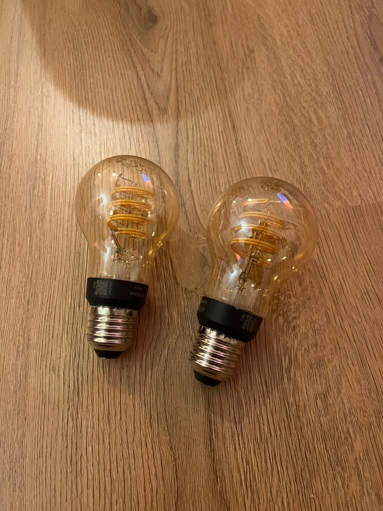 2x Philips HUE E27 lamp bolletje, Ophalen, Led-lamp, Minder dan 30 watt, E27 (groot)