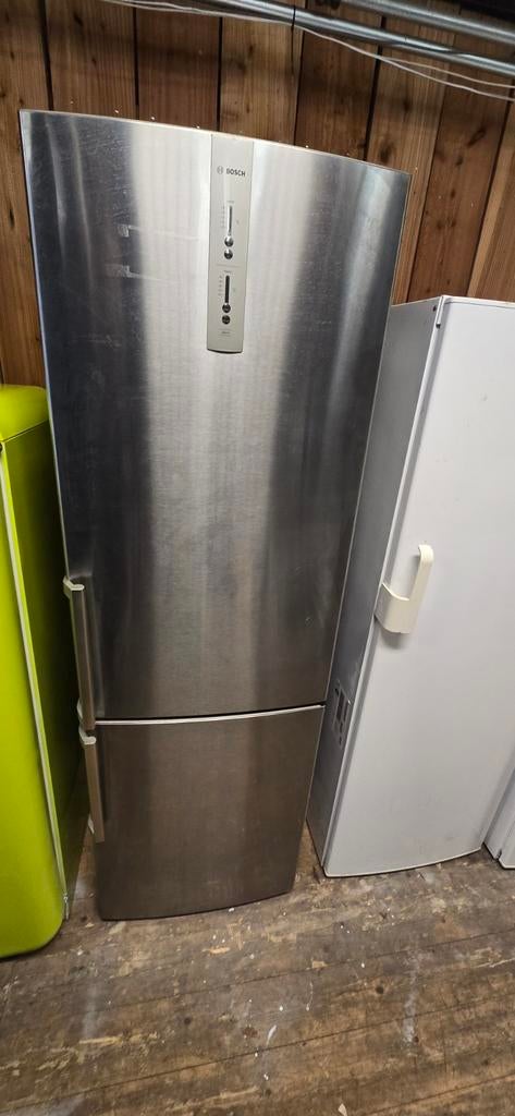 Zgan Bosch rvs No Frost koelvriescombinatie met garantie, Ophalen, 200 liter of meer, Met aparte vriezer, 160 cm of meer