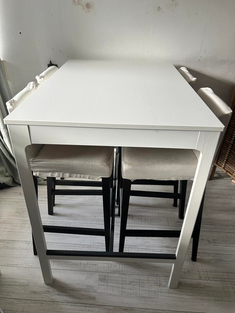 Ikea ekedalen hoge eettafel met stoelen, Ophalen, Ikea, 100 tot 150 cm, Ikea