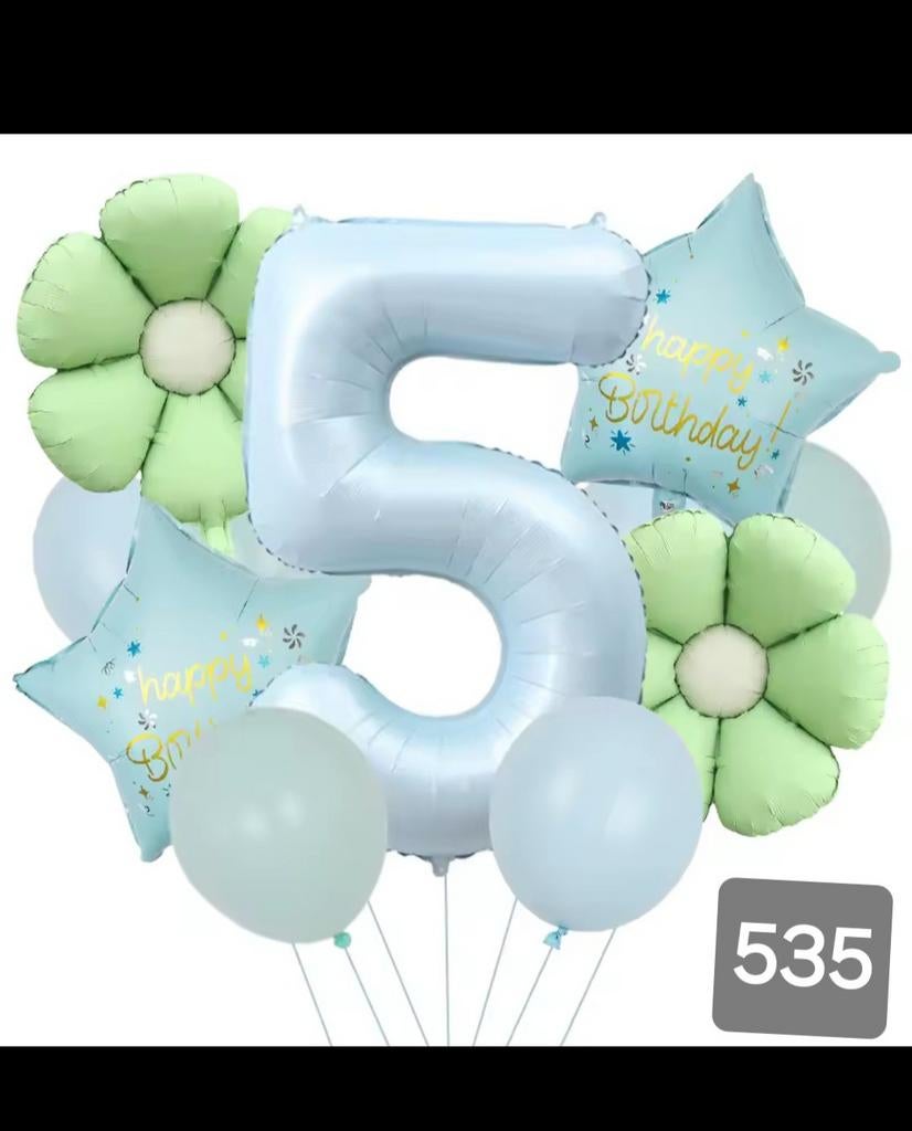 Ballonnen set 5 jaar - Verjaardag decoratie, Ophalen of Verzenden, Nieuw, Versiering, Verjaardag