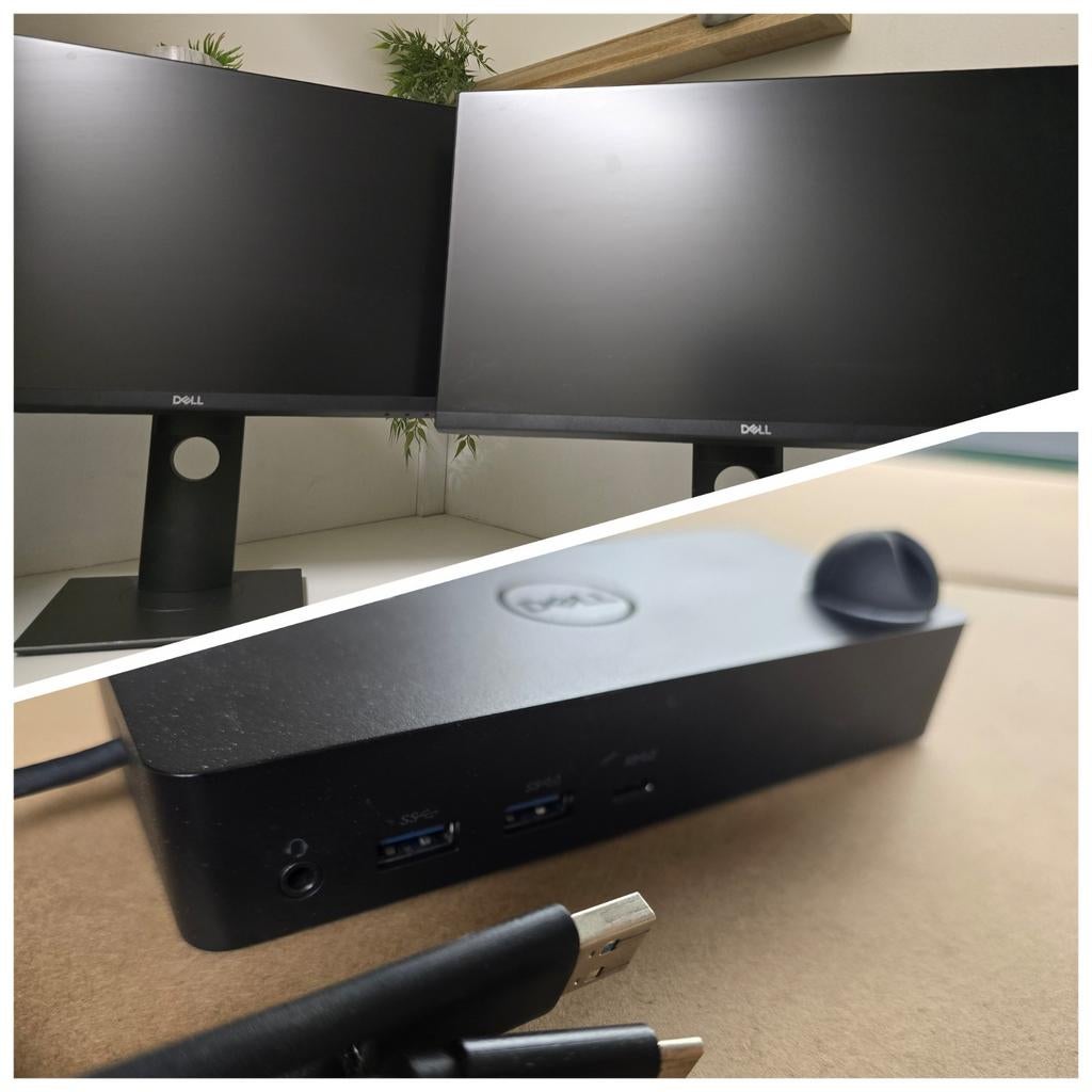 Thuiswerk pakket - 2 x monitor + dockingstation + kabels!, Overige merken, IPS, Kantelbaar, Full HD