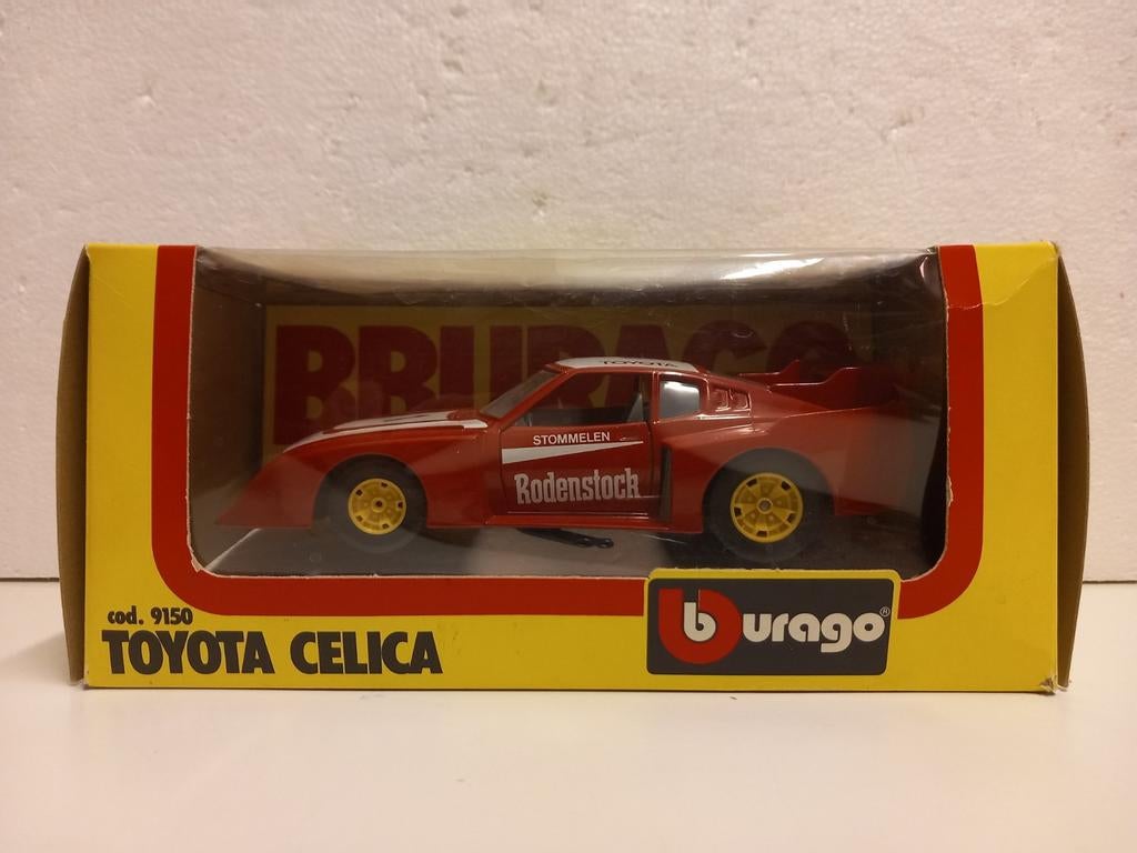 Bburago 1:24 Toyota Celica Rally Rodenstock rood, Ophalen of Verzenden, Zo goed als nieuw, Auto, Bburago