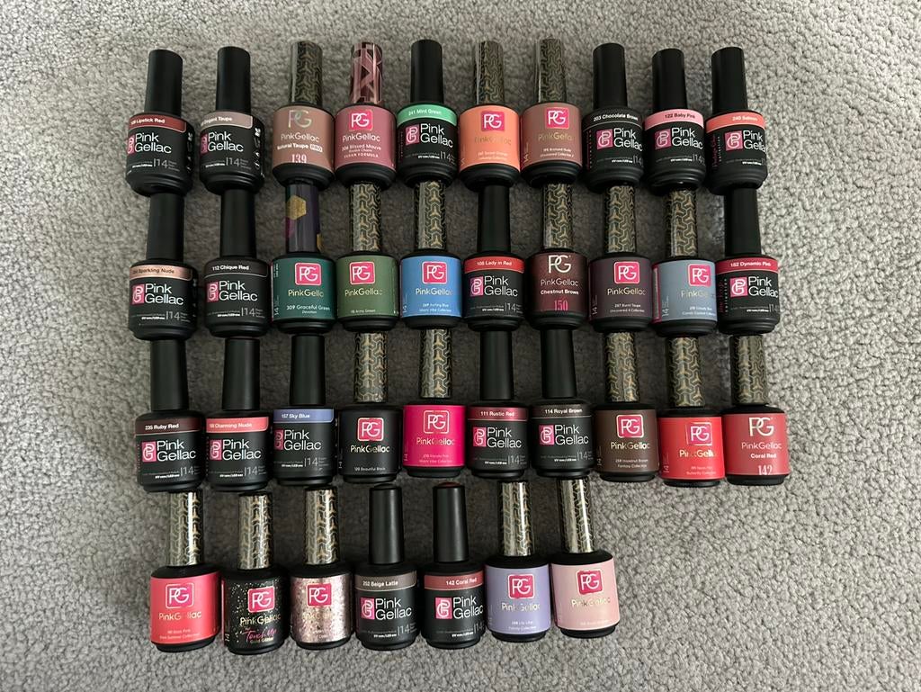 Pink Gellac Starterset met Lamp en 37 Kleuren, Gebruikt, Overige kleuren, Ophalen of Verzenden, Handen en Nagels