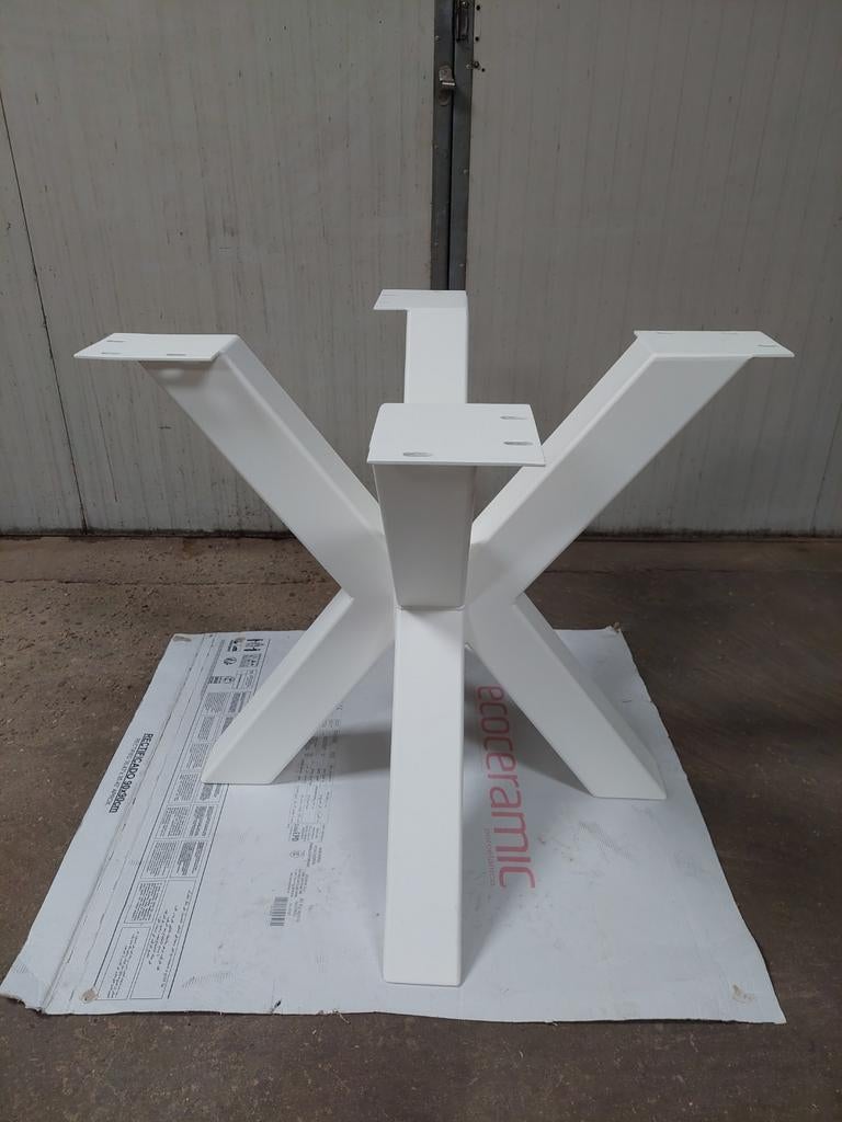 Dubbel x matrix poot wit gepoedercoat, Ophalen, Nieuw, Rechthoekig, Tafelpoot