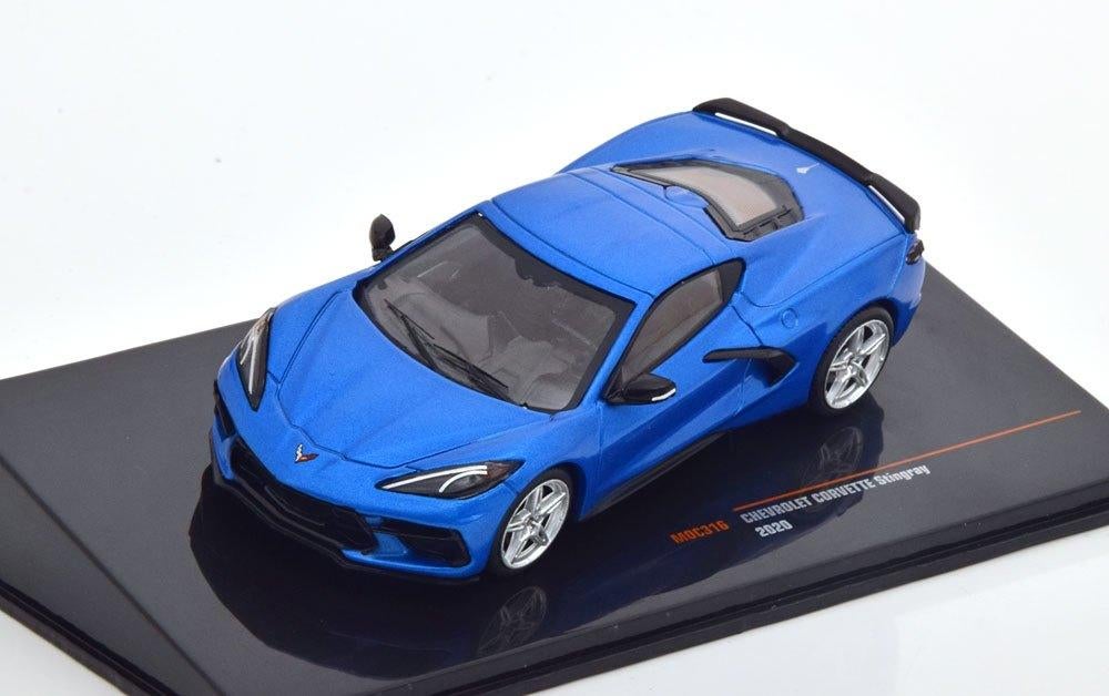 Chevrolet Corvette Stingray 2020 Blauw Model 1/43 Ixo Models, Overige merken, Ixo Models, Auto, Ixo Models