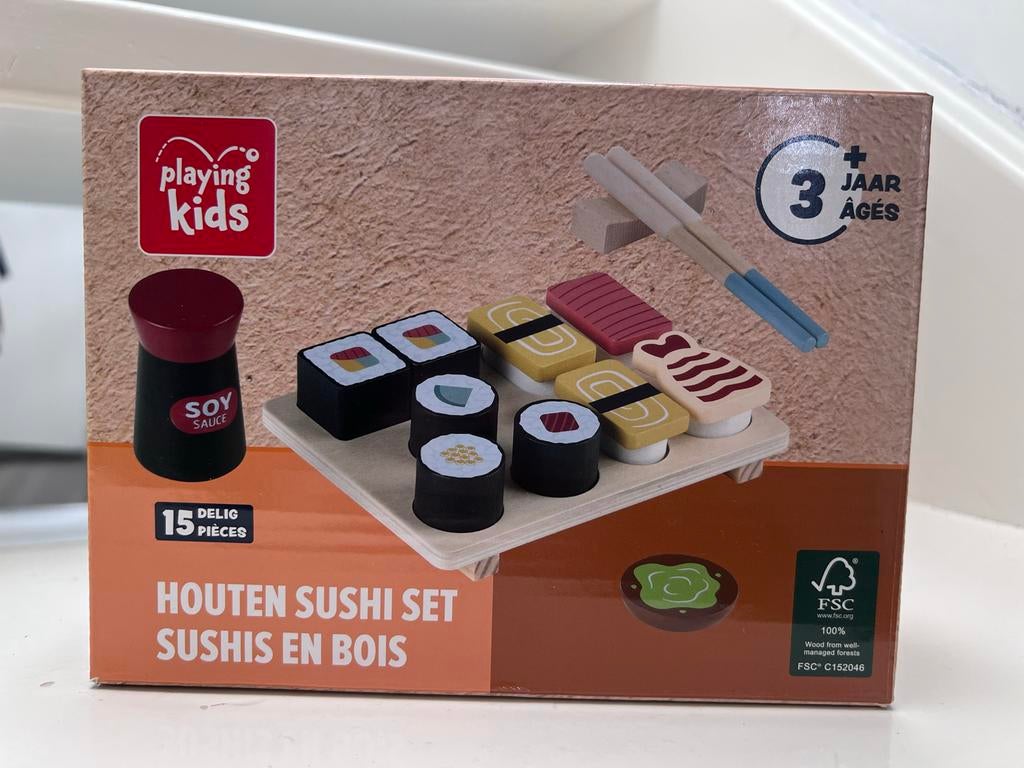 Nieuw Houten Sushi Set Speelgoed - Playing Kids, Ophalen of Verzenden, Nieuw, Overige typen