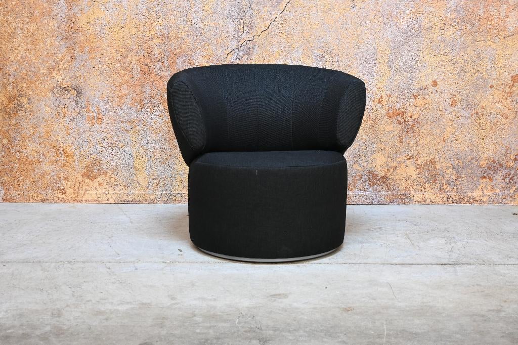 ZGANieuw zwarte stoffen Rolf Benz 684 design draaifauteuil