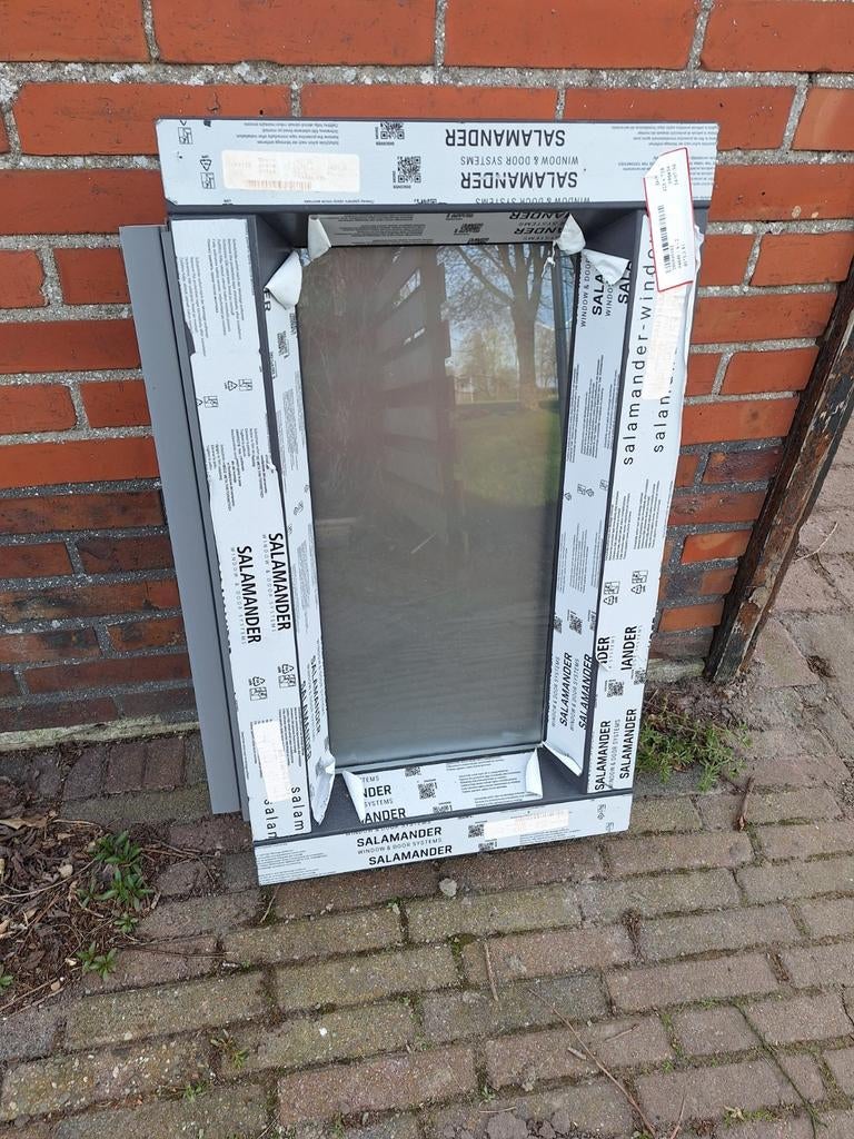 Kunststof kozijn HR++ matglas RAL 7016/9010, Doe-het-zelf en Verbouw, Glas en Ramen, Nieuw, Gevelraam of Ruit, Minder dan 80 cm