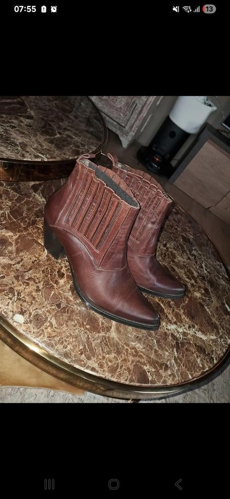 Summum cowboy laarsjes leer in en uit mt 40, Kleding | Dames, Schoenen, Ophalen of Verzenden, Zo goed als nieuw, Zwart