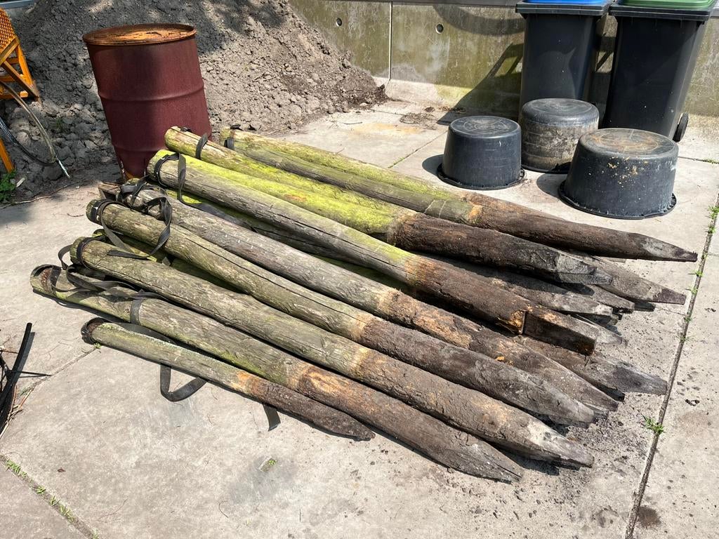 Kastanje houten palen, Ophalen of Verzenden, Gebruikt, 180 tot 250 cm, Palen