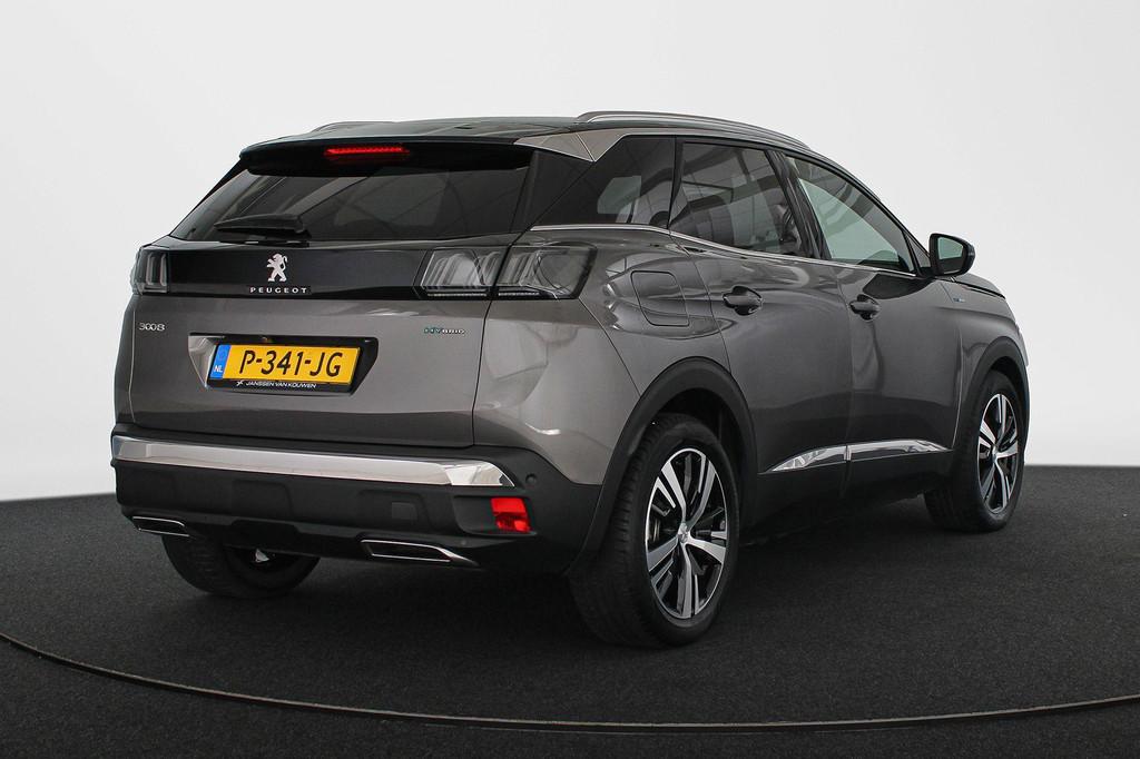 Peugeot 3008 1.6 HYbrid 225 GT SOH 92% / Achteruitrijcamera, Stof, Euro 6, Bedrijf, Grijs
