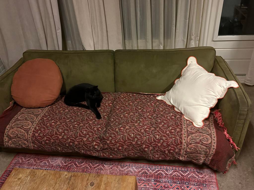 Groene bank, Ophalen, Gebruikt, Tweepersoons, 75 tot 100 cm