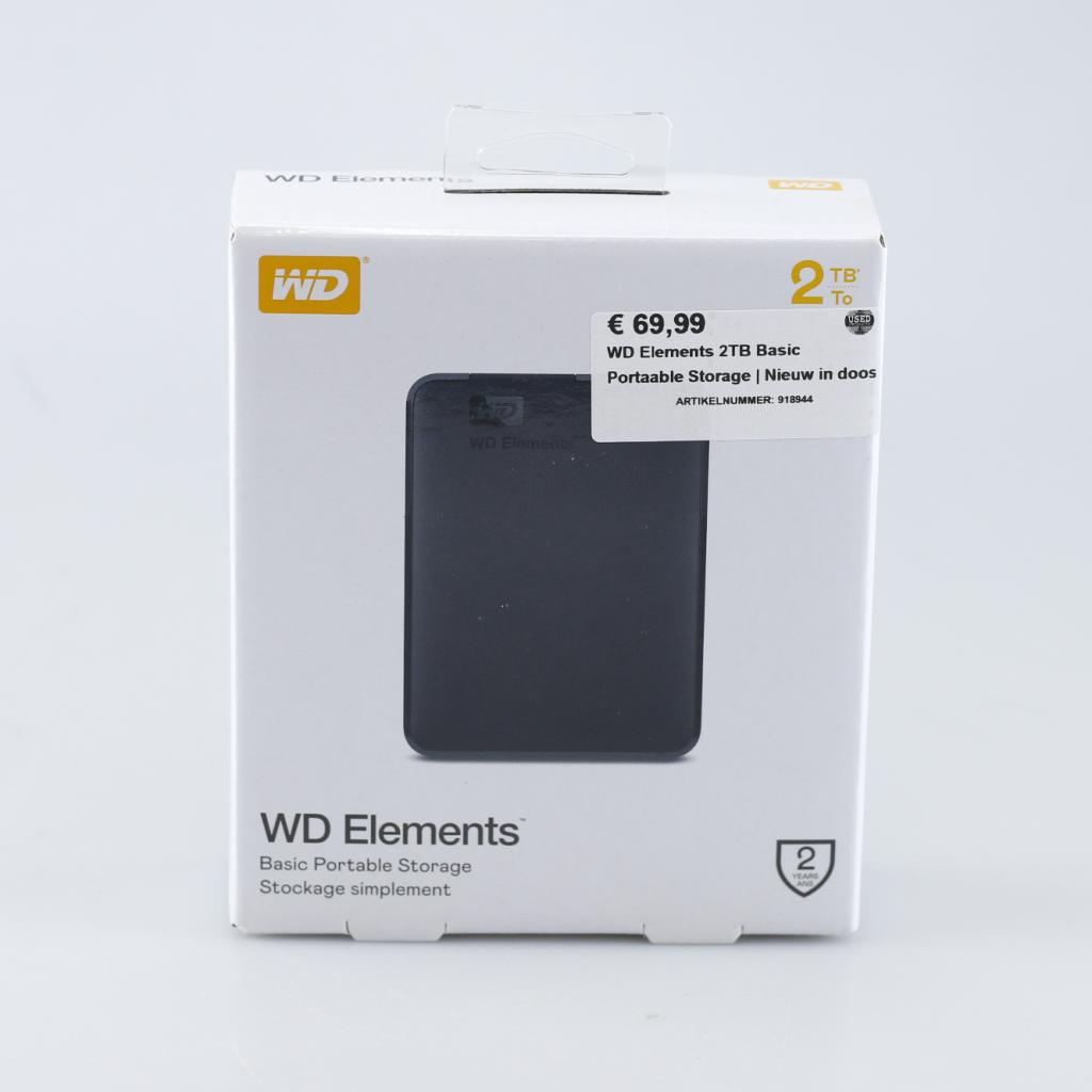 WD Elements 2TB Basic Portaable Storage | Nieuw in doos, Western Digital, Zo goed als nieuw, https://www.westerndigital.com/nl-nl/support/contact-us