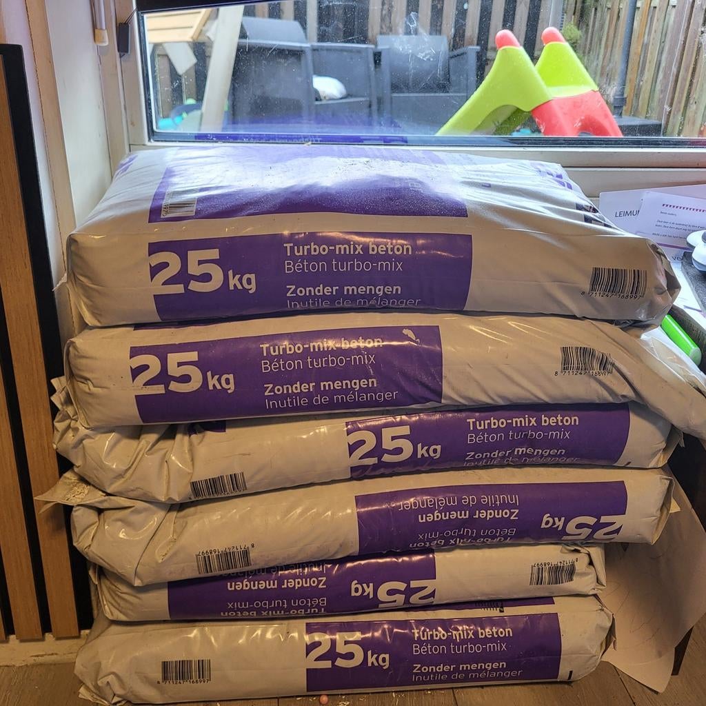 Turbo-mix beton 25kg - Zonder mengen, Ophalen of Verzenden, Nieuw