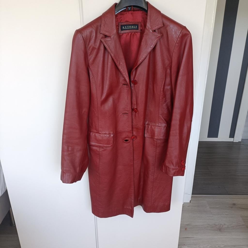 Leren jas Actuals maat 42, bordeauxrood, Kleding | Dames, Jassen | Zomer, Actuals, Maat 42/44 (L), Ophalen of Verzenden, Zo goed als nieuw