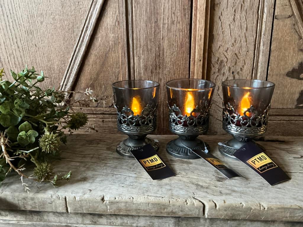 NIEUW set van 3 PTMD Decorits windlichtjes, Ophalen of Verzenden, Nieuw