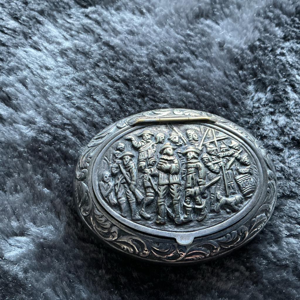 Antieke versilverde ovale asbakje, Antiek en Kunst, Ophalen of Verzenden, Zilver