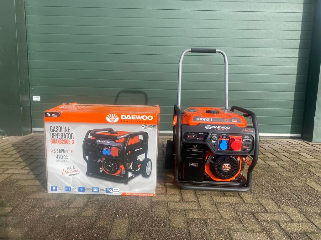 Deawoo GDAX9250E benzine generator 6,5kw, Caravans en Kamperen, Ophalen of Verzenden