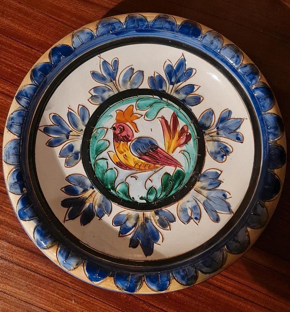 Antiek Spaans Manises Wandbord – Handbeschilderd, Antiek en Kunst, Ophalen of Verzenden