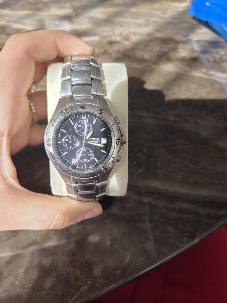 Vintage Citizen Chronograph quartz horloge, Antiek en Kunst, Ophalen of Verzenden