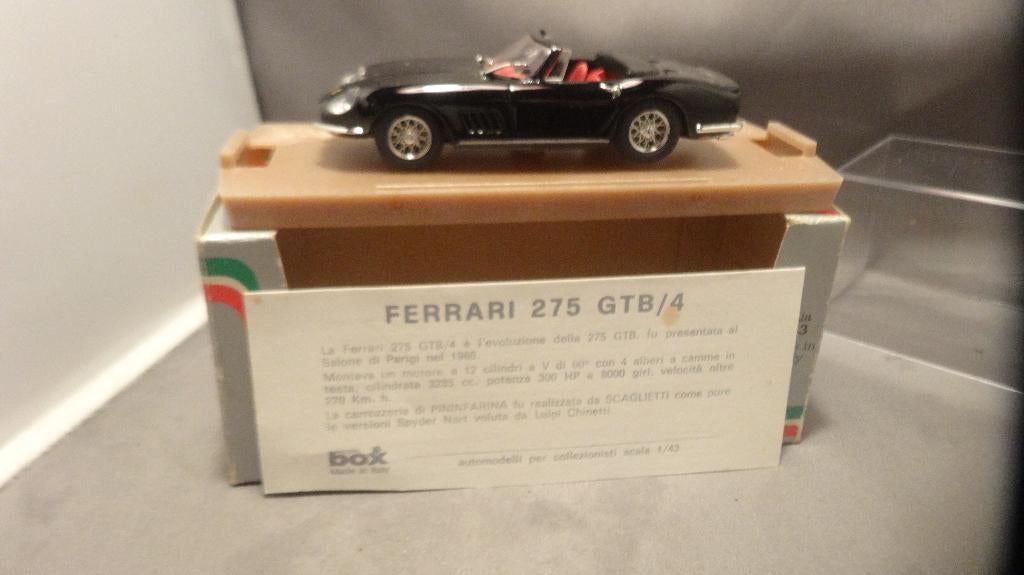 Box Ferrari 275 GTB Spyder Ruote a Raggi zwart 1:43, Ophalen of Verzenden, Nieuw, Auto, Overige merken