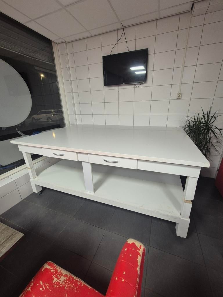 Grote Werktafel / Naaitafel voor Naaisalon, Ophalen, Gebruikt, 170 cm of meer