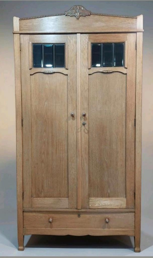 antieke kast Art Deco kledingkast, Huis en Inrichting, Ophalen, Glas, Gebruikt, 100 tot 150 cm