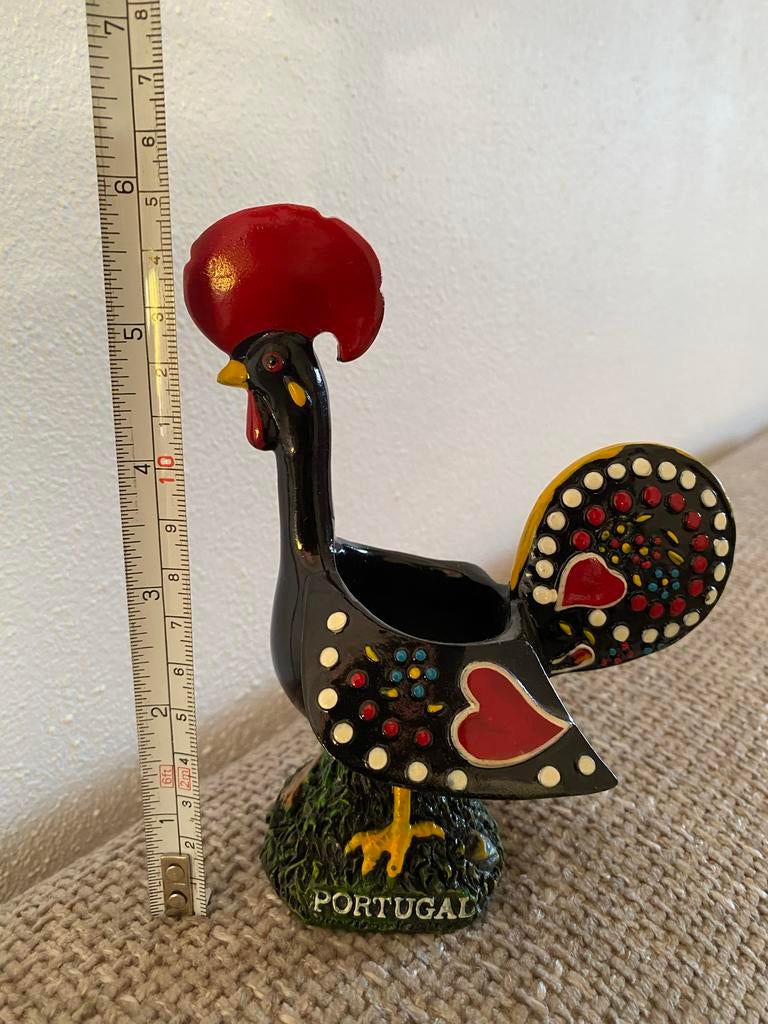 Vintage Portugal Barcellos Haan Keramiek waxine houder, Ophalen of Verzenden