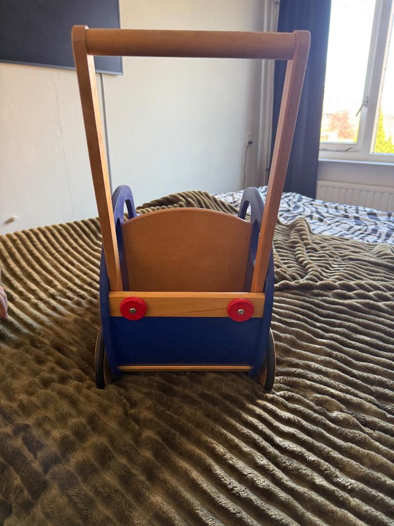 Stoere loopkar hout, Kinderen en Baby's, Speelgoed | Babyspeelgoed, Ophalen of Verzenden, Gebruikt, Overige typen, Met wieltjes