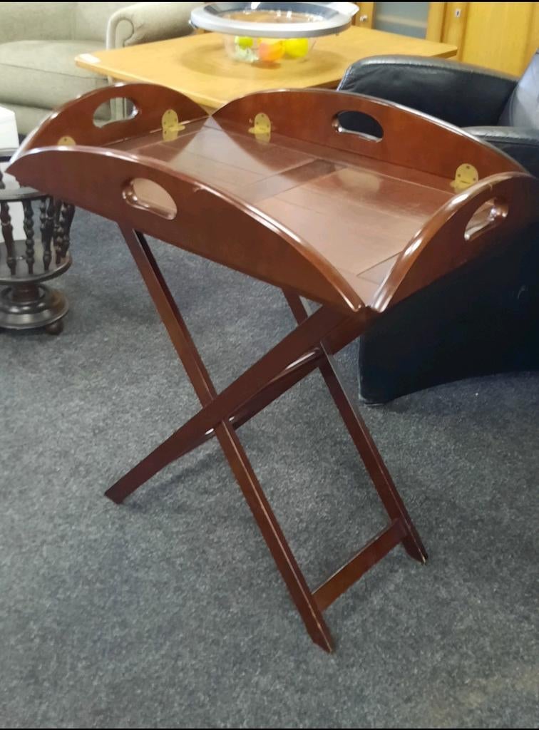 Houten dienbladtafel opvouwbaar, Ophalen, Gebruikt, 50 tot 100 cm, Klassiek