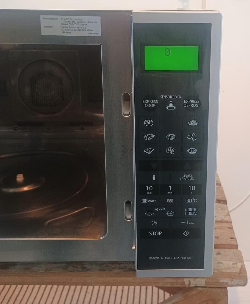 Sharp R-961(IN)W vrijstaande combimagnetron heteluchtoven, Combimagnetron, Gebruikt, Verzenden, .