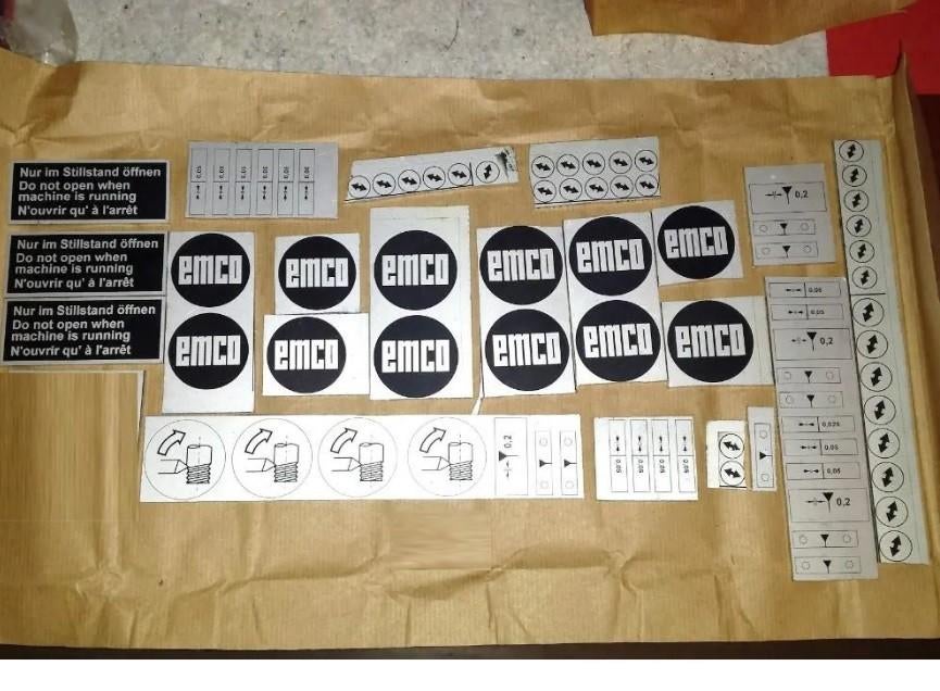 Emco Machine plaatjes. Metaal. draaibanken onderdelen, Ophalen of Verzenden, Nieuw, Onderdeel