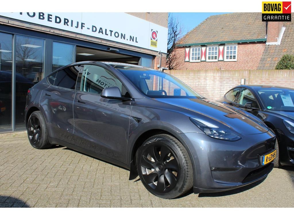 Tesla Model Y Long Range AWD 75 kWh SOH 91,7% TREKHAAK /Enha, Automaat, Gebruikt, Zwart, Leder