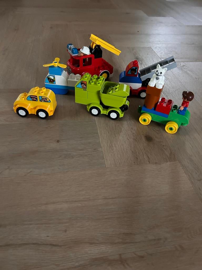 Verschillende Duplo voertuigen, Inclusief minifiguren, Gebruikt, Overige thema's, Overige typen