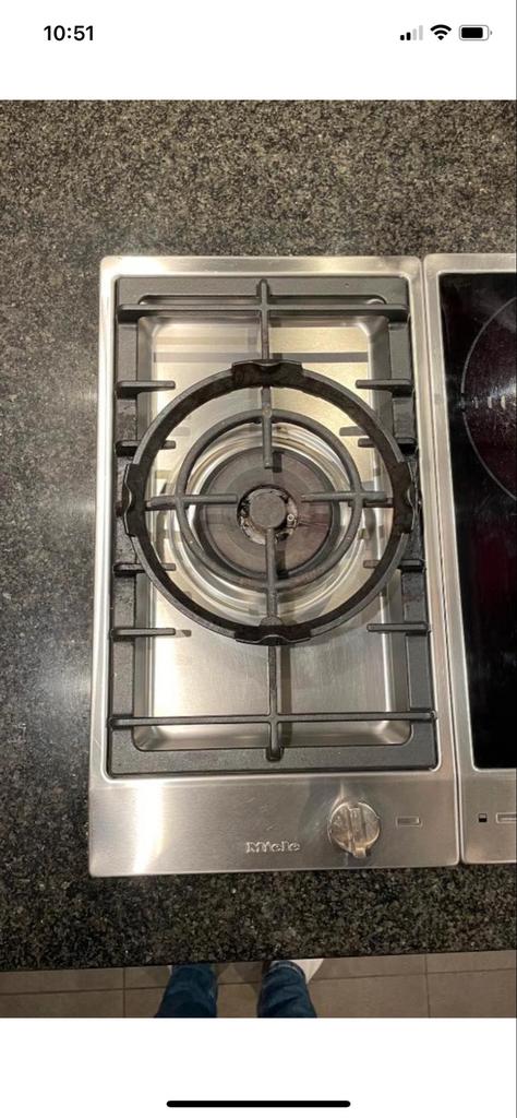 Miele Gas Wokbrander C1011, Gebruikt, 3 kookzones of minder, Ophalen of Verzenden, Inbouw