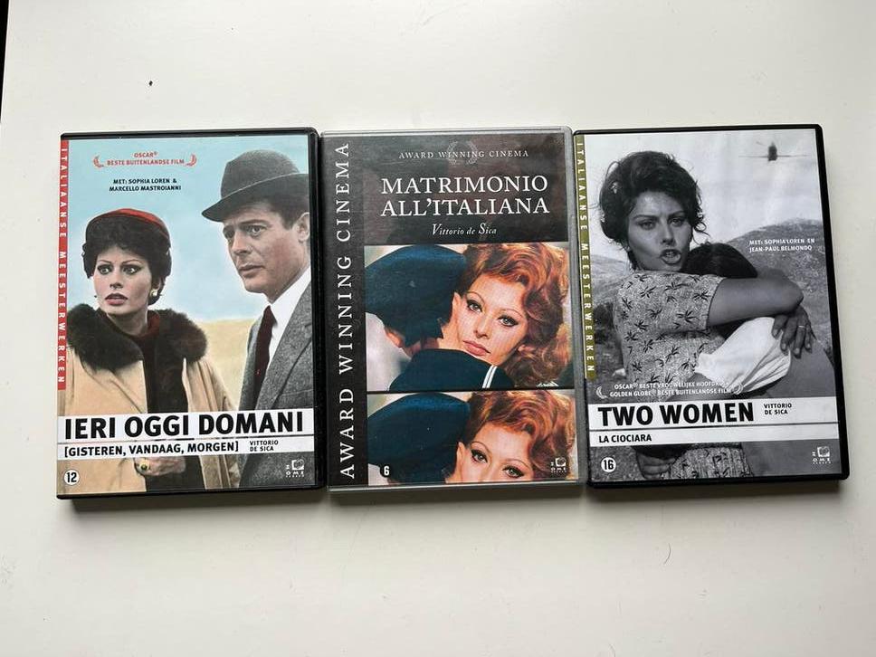 Italiaanse  DVD 3 x  - Sophia Loren, Cd's en Dvd's, Ophalen, Gebruikt, Vanaf 16 jaar, Boxset