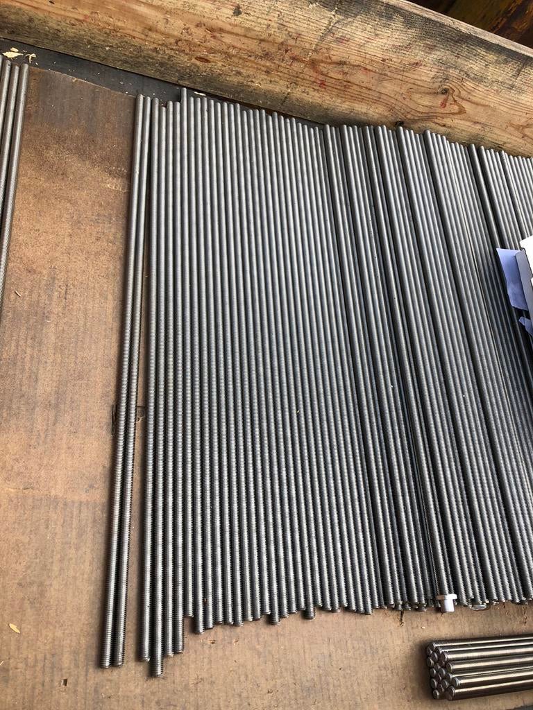 Partij RVS draadstang / draadeind (M10 x 620mm), Doe-het-zelf en Verbouw, Ophalen, 250 mm of meer, Nieuw, Rvs