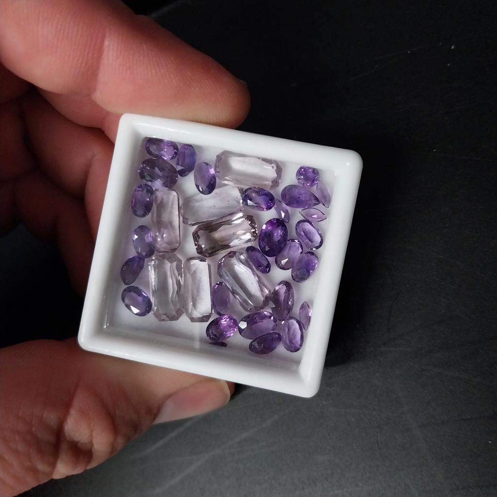 Mixd lot geslepen Amethist, Ophalen of Verzenden, Zo goed als nieuw
