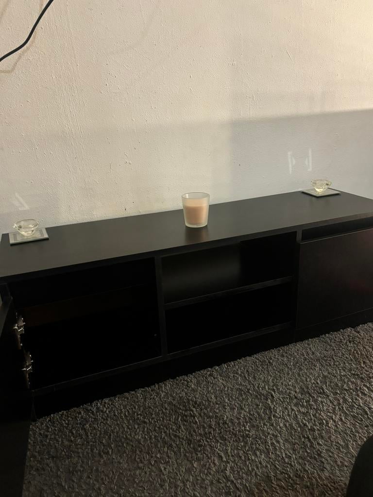 Zwarte tv meubel kast (100breed 30diep 36hoog), Ophalen, Zo goed als nieuw, 25 tot 50 cm, 100 tot 150 cm