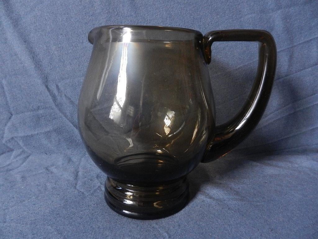 Bruin glazen waterkan Maastricht Rozendaal /Leerdam Copier ?, Ophalen of Verzenden