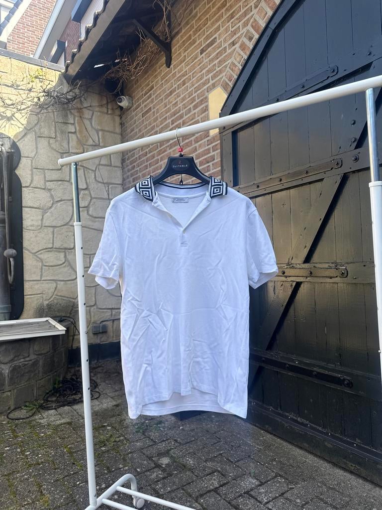 Versace Polo M, Kleding | Heren, T-shirts, Ophalen of Verzenden, Gedragen, Maat 48/50 (M), Wit
