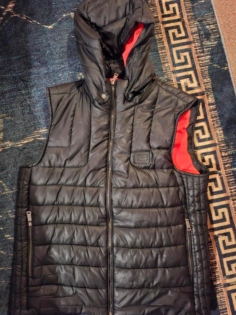 My Brand Bodywarmer Zwart met Oranje Voering, Maat 52/54 (L), Verzenden, Zwart, Gedragen