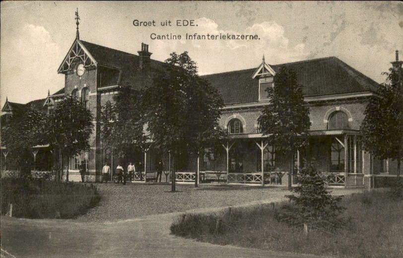 Ede - Groet uit - Infanterie Kazerne - Cantine, Ophalen of Verzenden, Voor 1920, Gelopen, Gelderland