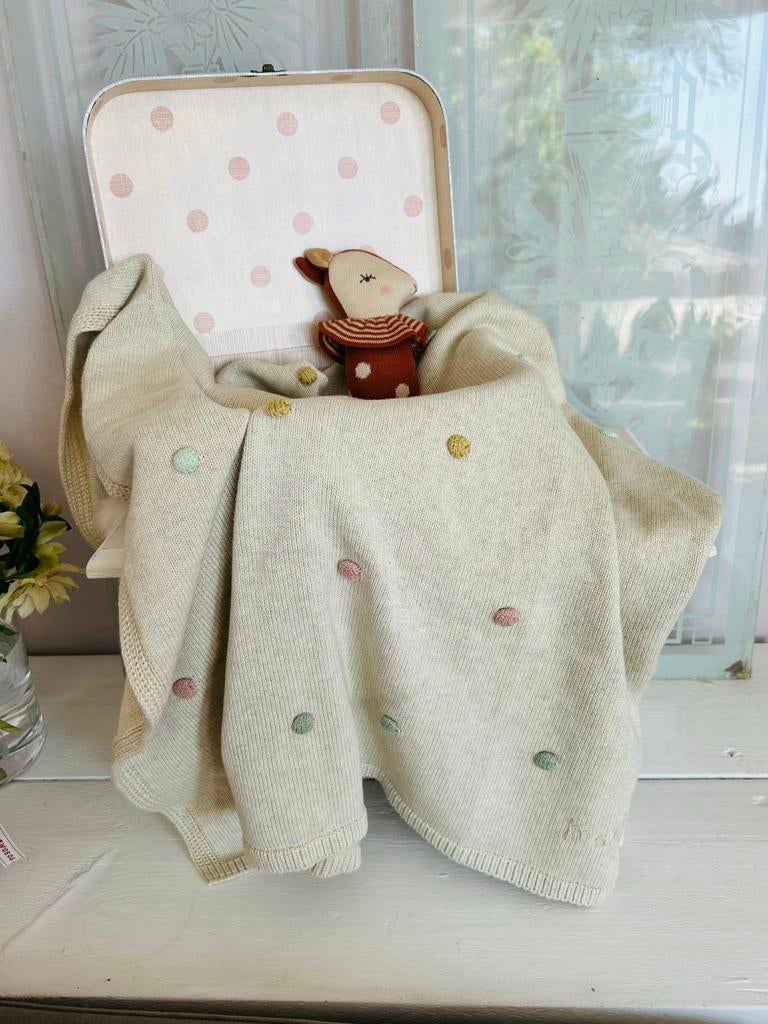 Maileg bio cotton baby deken 90x70 cm en knuffel en koffer, Ophalen, Nieuw, 85 tot 100 cm, Deken